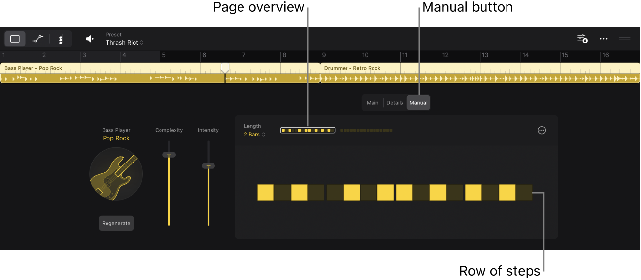Figure. Manual view in the Session Player Editor.