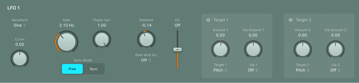 Figure. LFO parameters.