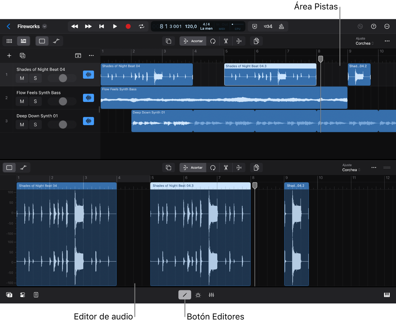 Ilustración. Editor de audio.