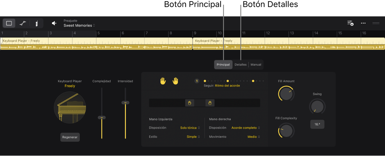 Ilustración. Editor de Session Player.