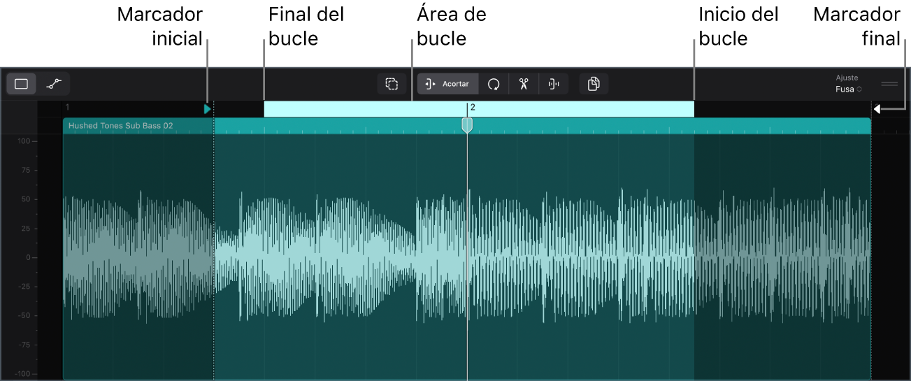 Ilustración. Una celda de audio abierta en el editor de celdas.