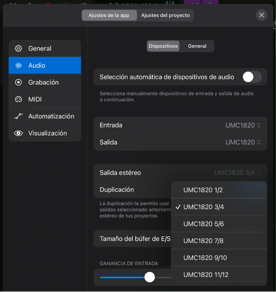Ilustración. Menú desplegable Duplicación.