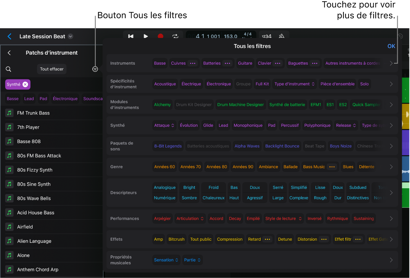 Figure. Fenêtre « Tous les filtres ».