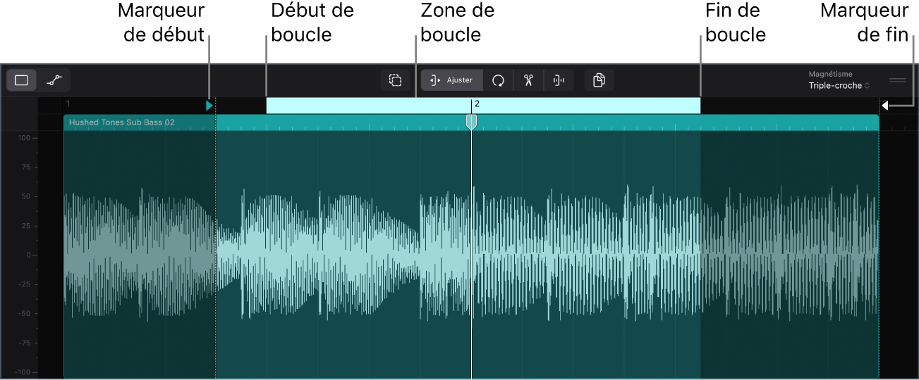 Figure. Cellule audio ouverte dans l’éditeur de cellule.
