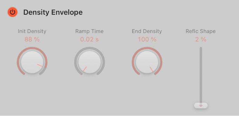 図。Density Envelopeのパラメータ。