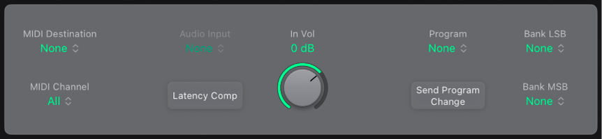 図。External Instrumentウインドウ。