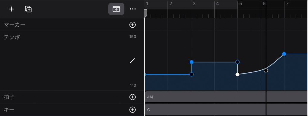 図。テンポカーブ。