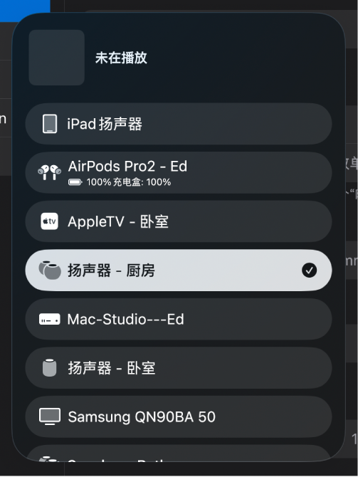 图。“隔空播放”对话框。