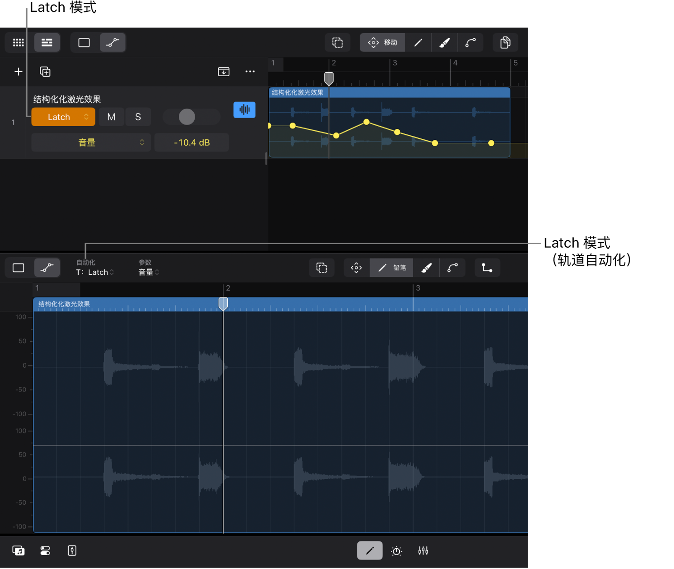 图。“编辑器”视图中的自动化模式。