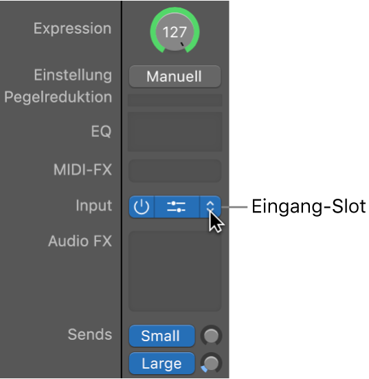 Abbildung. Der Input-Slot eines Channel-Strip