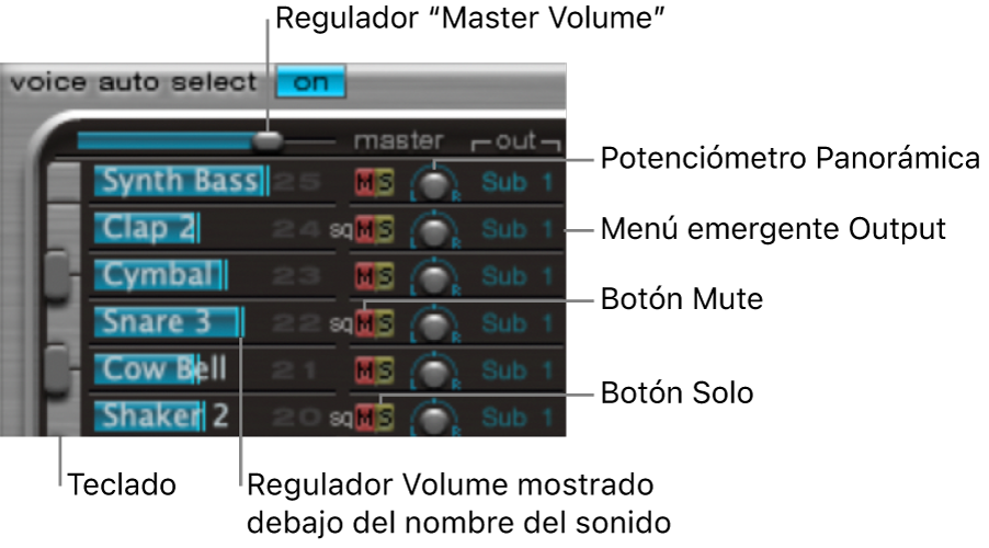 Ilustración. Parámetros de la sección de asignaciones.