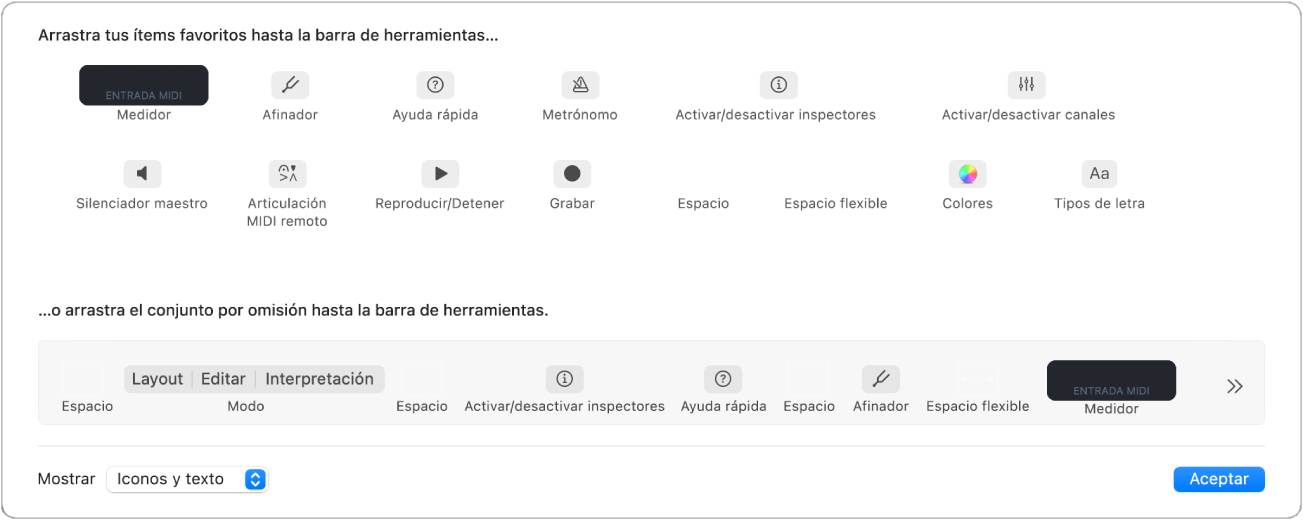 Ilustración. Ventana “Personalizar barra de herramientas”.