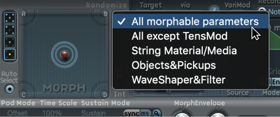 Ilustración. Menú de atajos de variación aleatoria.
