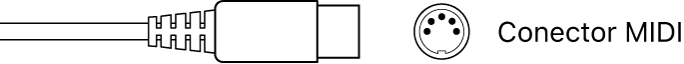 Ilustración. Ilustración de un conector MIDI.