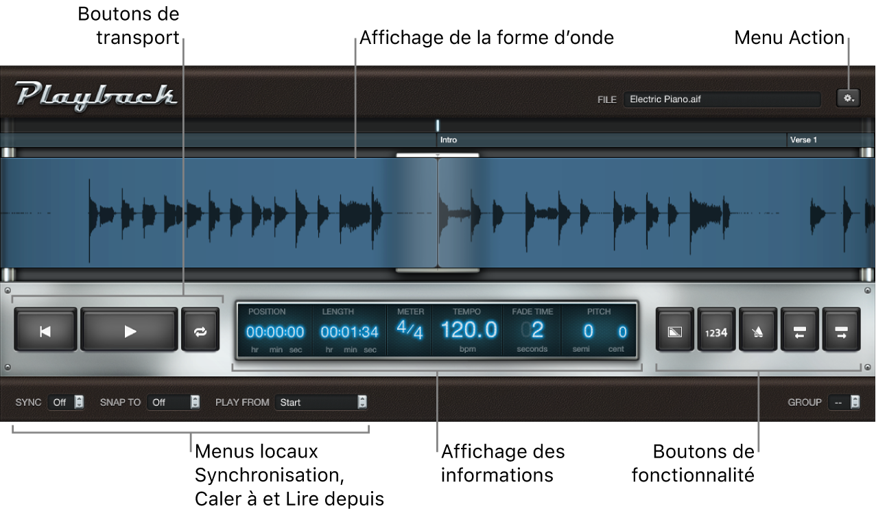 Figure. Fenêtre Playback.