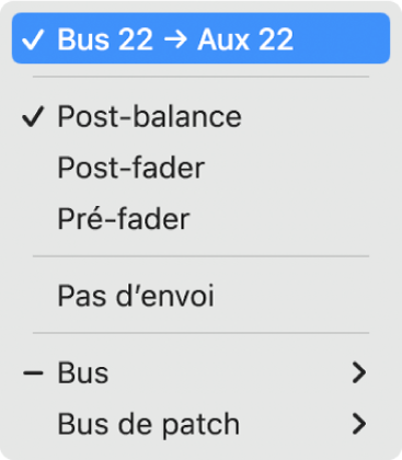 Figure. Menu Envoyer.