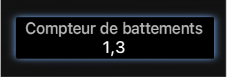 Figure. Commande à l’écran de compteur de temps dans l’espace de travail.