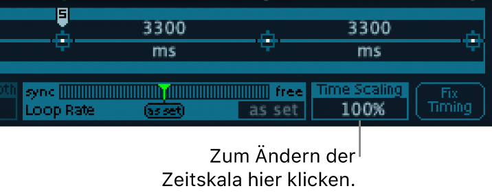 Abbildung. Parameter „Time Scale“ der Vector-Hüllkurve