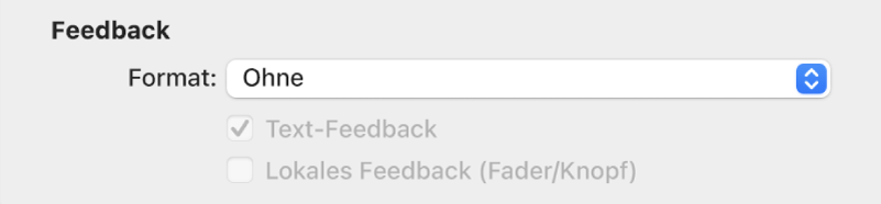 Abbildung. Feedback-Parameter in der erweiterten Ansicht.