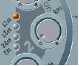 Abbildung. Tasten für die Flankensteilheit von Filter 2