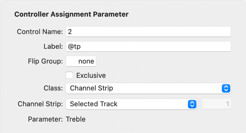 Figure. Controller Assignments window in Expert view.