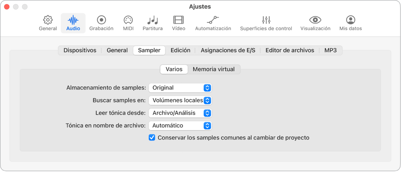 Ilustración. Ajustes de Varios.