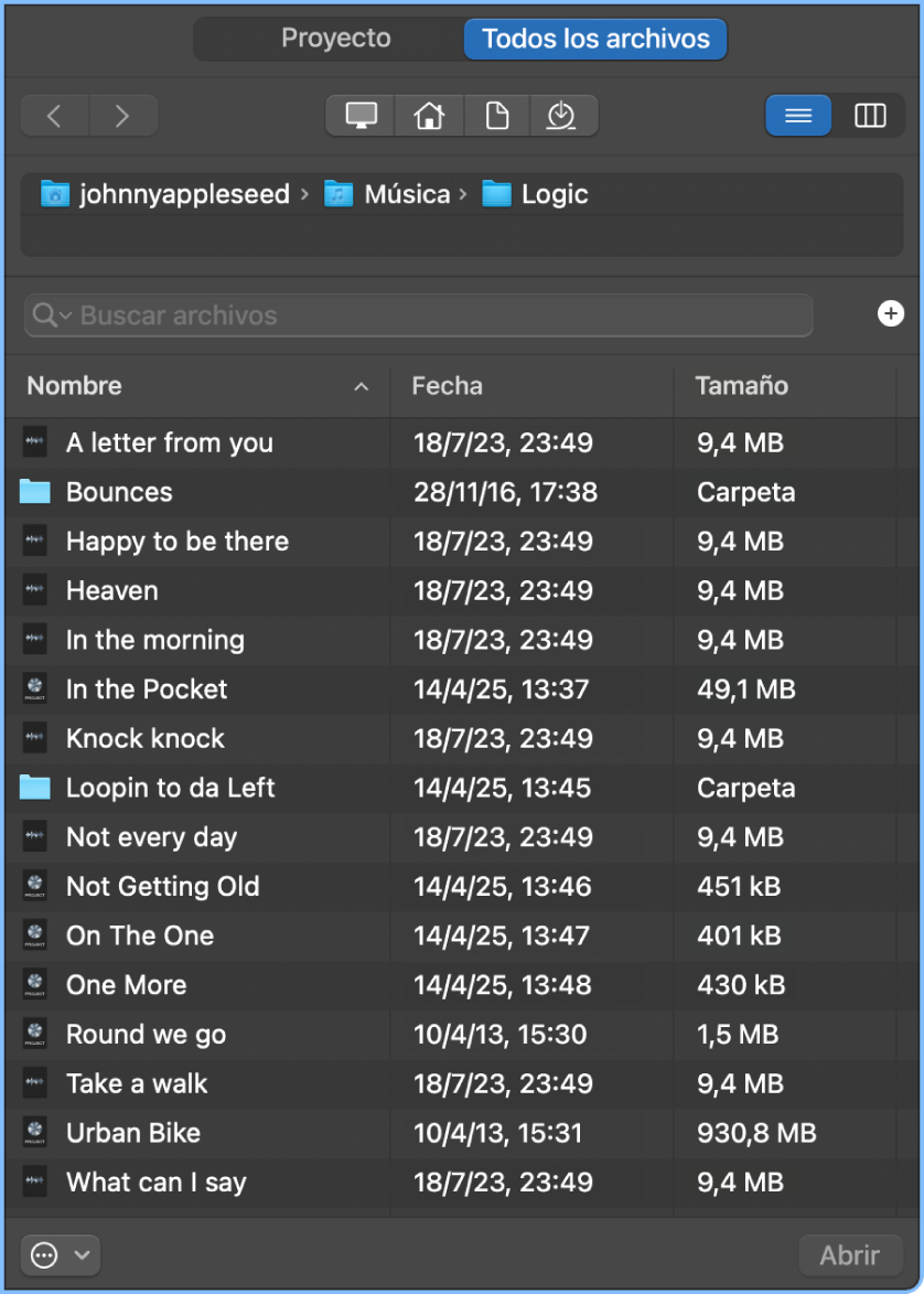 Ilustración. Archivos multimedia en el explorador de todos los archivos.