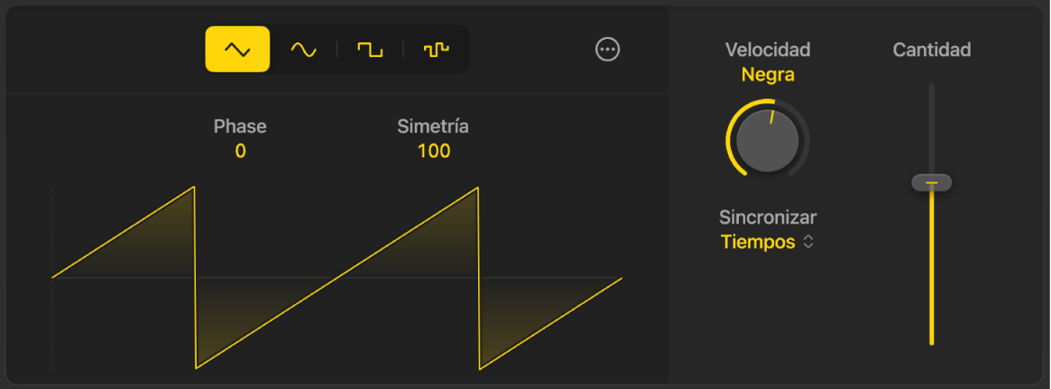 Ilustración. Ajustes de LFO en el editor de Session Player.