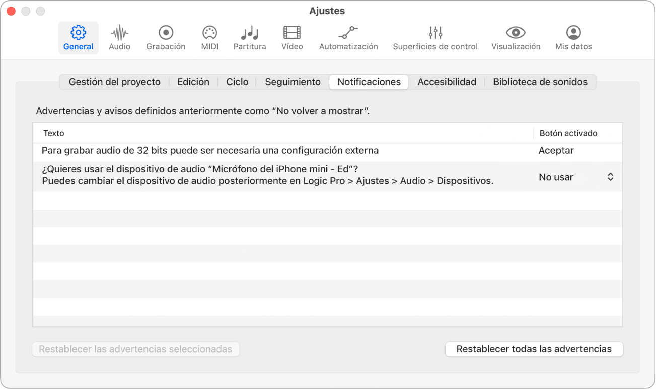 Ilustración. Ajustes de notificaciones.