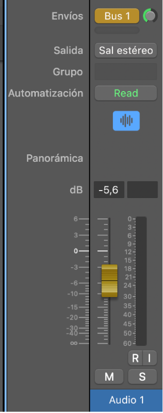 Ilustración. Canal en el modo “Envíos a los faders”.