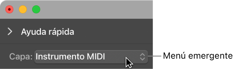 Ilustración. Menú desplegable Capa con la capa actual.