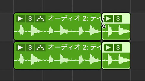 図。複数のテイクフォルダをカット。