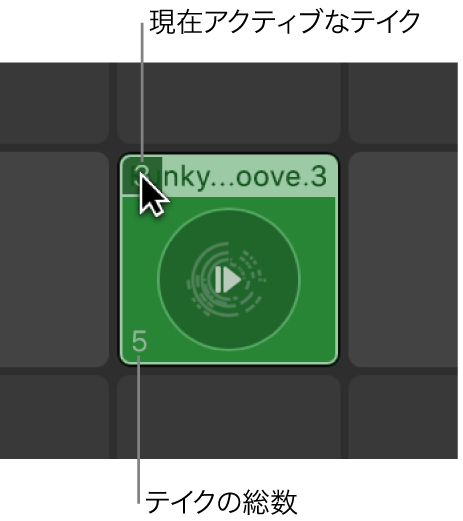 図。複数のテイクが含まれたセル。