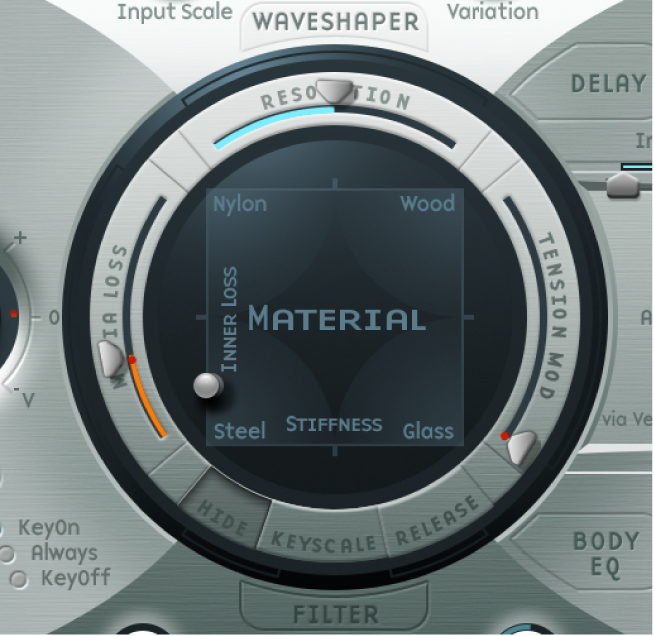 図。「Material」パッド。