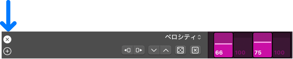 「下位行を削除」ボタンが表示された下位行のヘッダ。