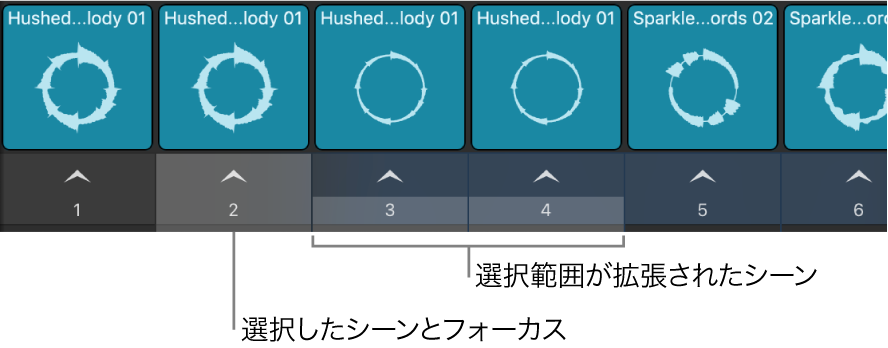 図。選択した複数のシーン。