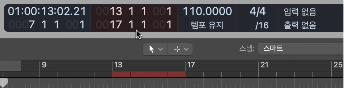 그림. LCD에 오토펀치 로케이터 필드가 보임.