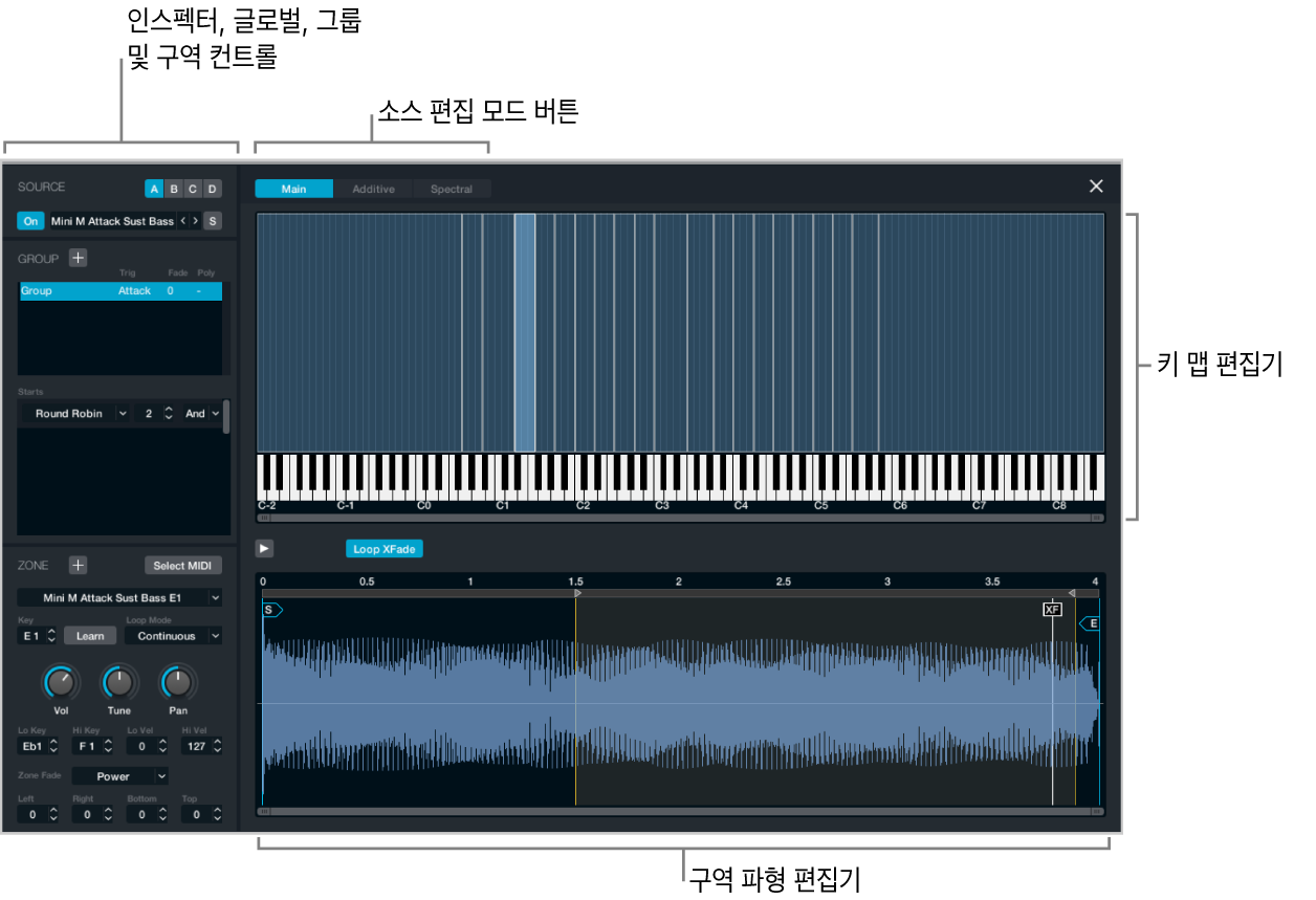 그림. 메인 소스 편집 윈도우.