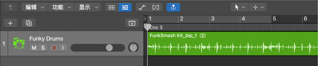 图。显示所选音频轨道的轨道区域。