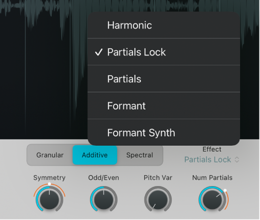 Figure. Sample Alchemy additive effect controls.