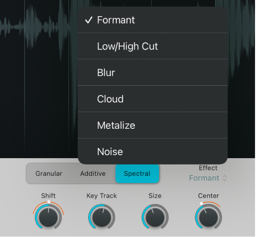 Figure. Sample Alchemy spectral effect controls.