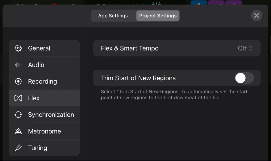 Flex project settings.