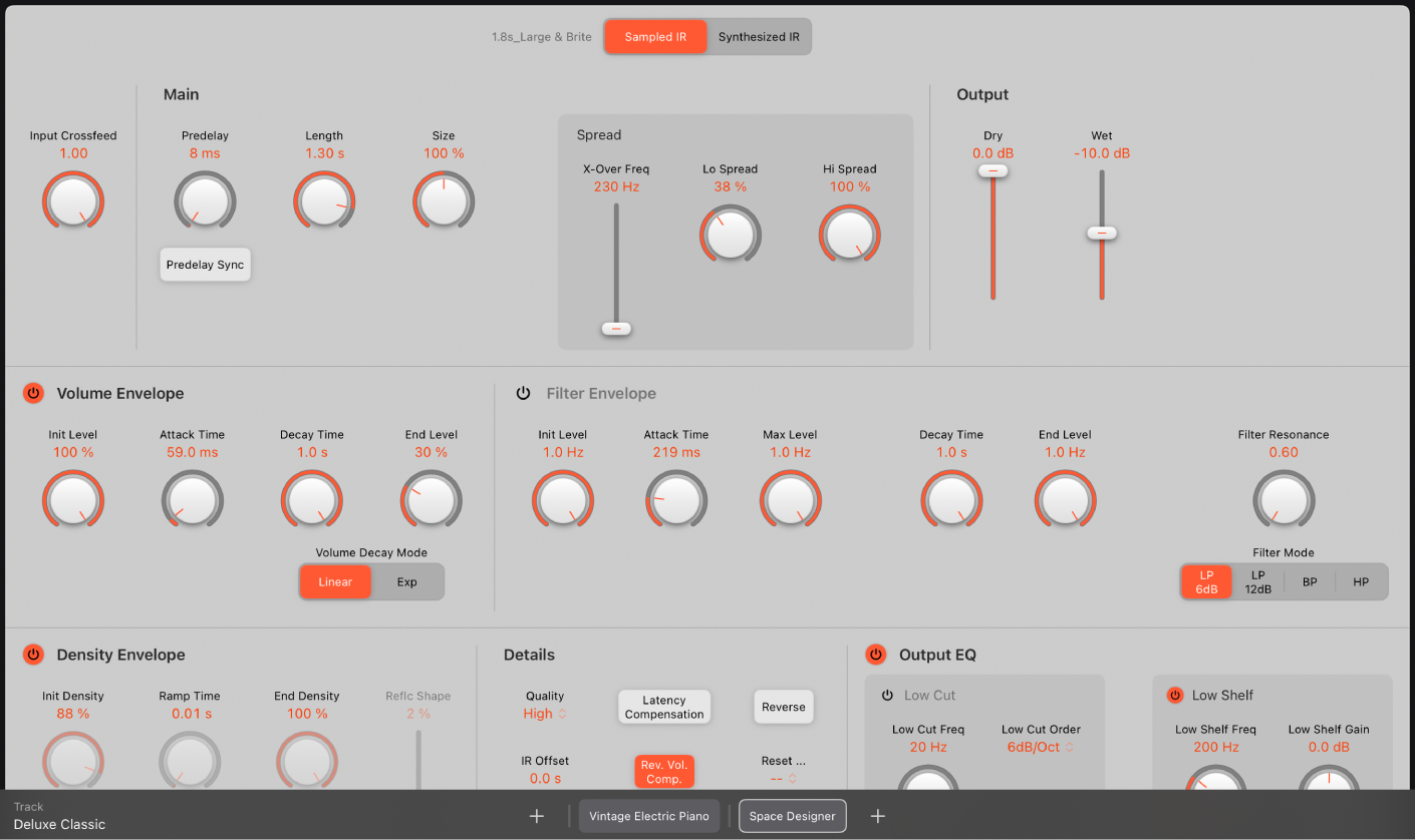 Figure. Space Designer IR parameters.