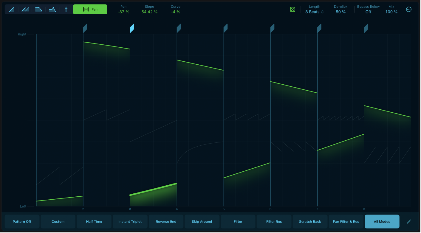 Figure. Pan mode in Beat Breaker.