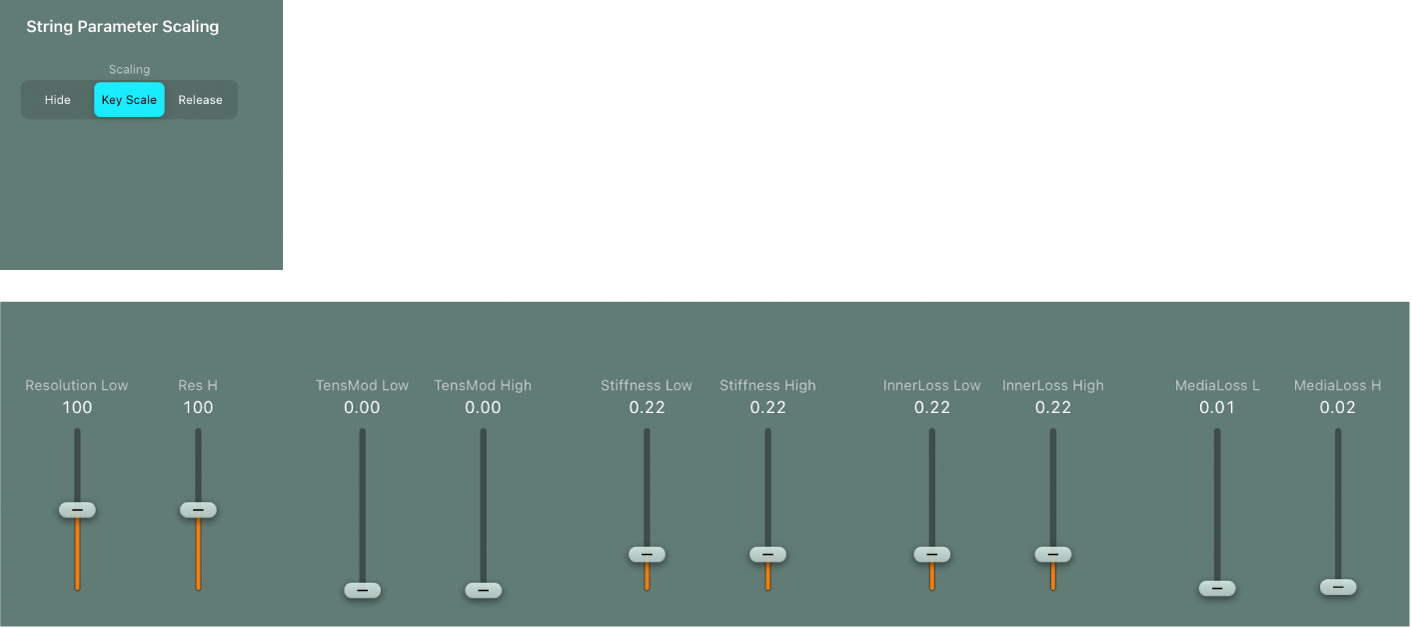 Figure. String Parameter Scaling controls.