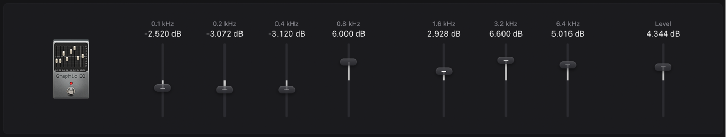図。「Graphic EQ」ストンプボックスウインドウ。