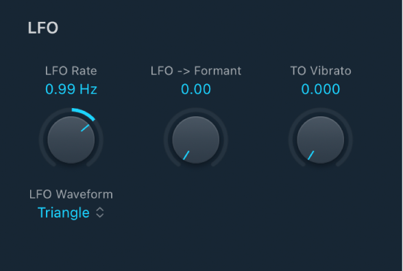 図。EVOC 20 TrackOscillatorの「LFO」のパラメータ。