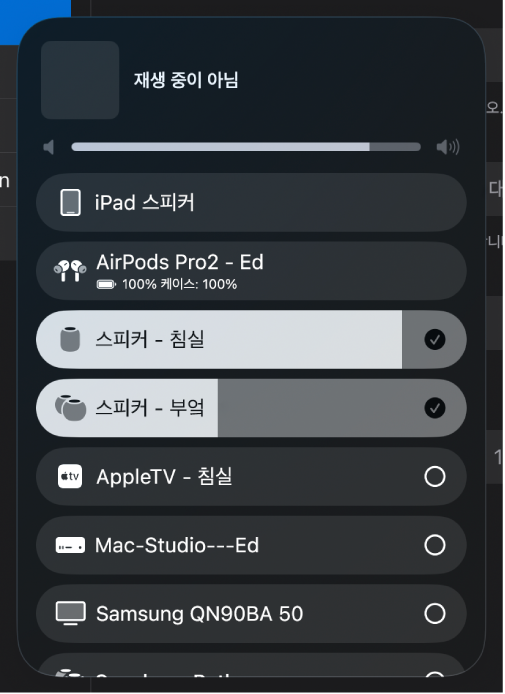 그림. AirPlay 대화상자.