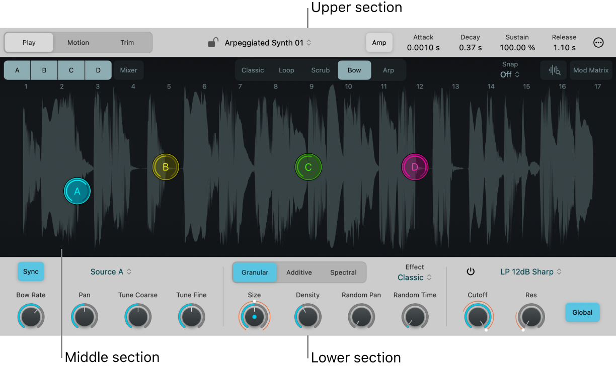 Figure. Full Sample Alchemy interface, showing all parameters.