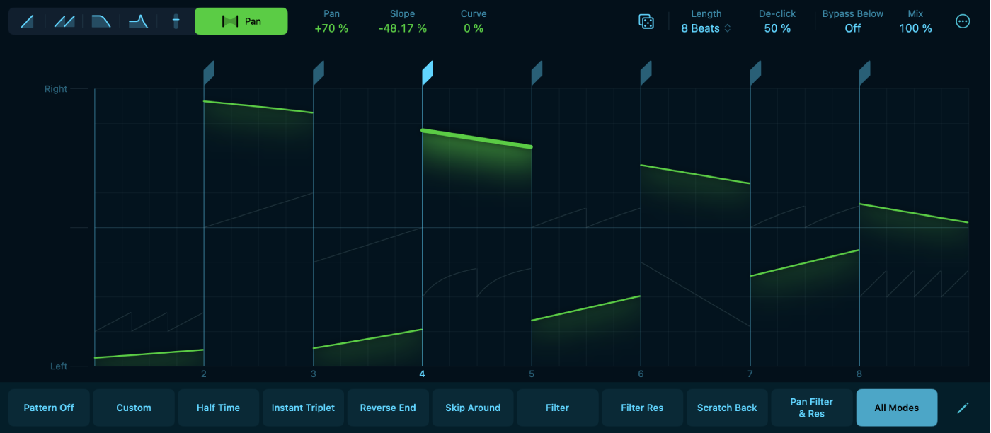 Figure. Pan mode in Beat Breaker.